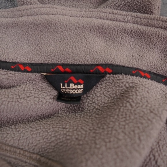 VTG ll Bean Fleece Jacket Mens Large Taupe Sunrise Over Katahdin Logo USA Made - Picture 5 of 14